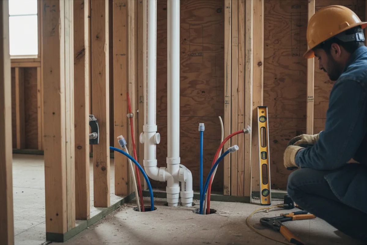 Drain and supply rough-in during Drain Cleaning in Oconee