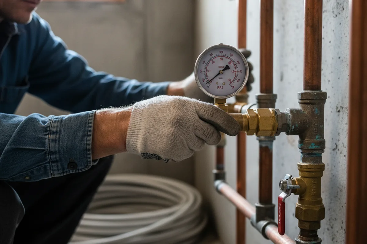 Pressure testing a repaired line during Water Line Repair in Oconee